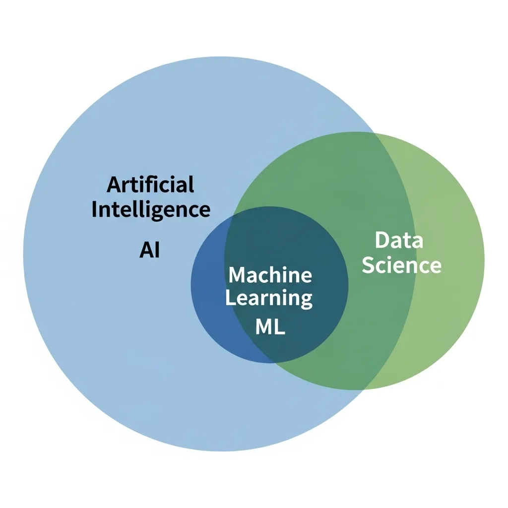 Relationship between data science, machine learning and artificial intelligence
