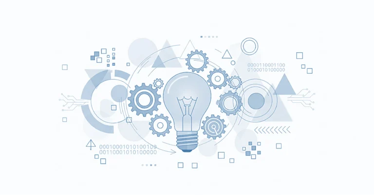 vector showing lightbulb ideas and gears for innovation