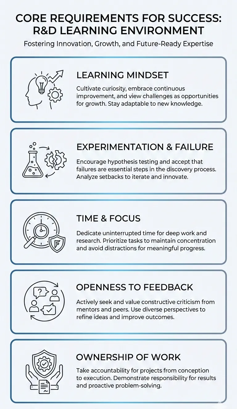 Key skills needed to succeed in a research and development learning program