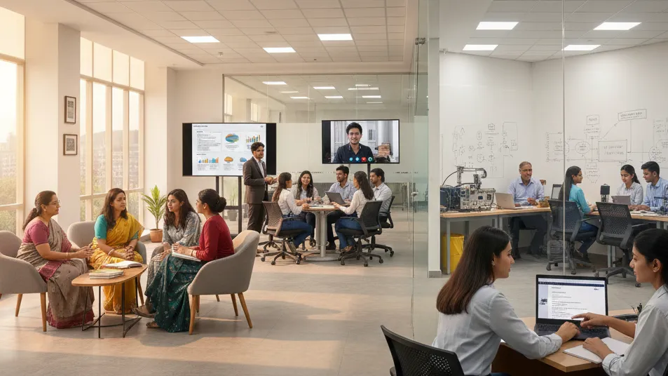 Different mentorship models in Indian private universities including faculty-led, industry, career, research, and hybrid mentoring