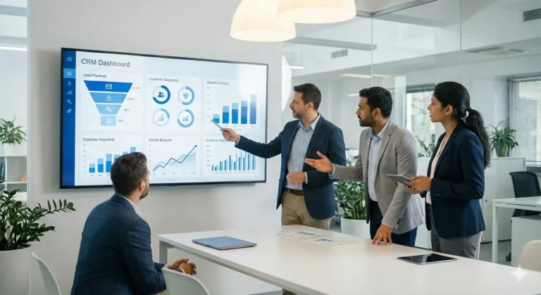 CRM dashboard helping business teams manage leads and improve business development results