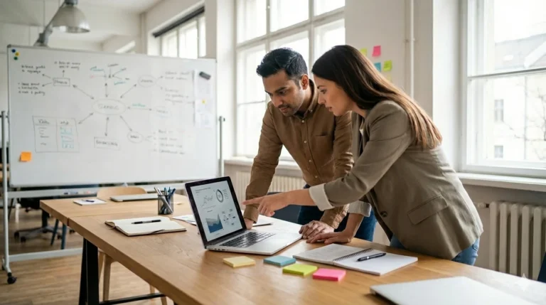 A startup founder receiving training and mentorship guidance to reduce startup failure rates