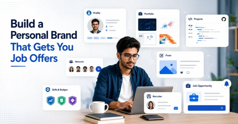 Young Indian professional building a personal brand online to attract recruiters and job opportunities