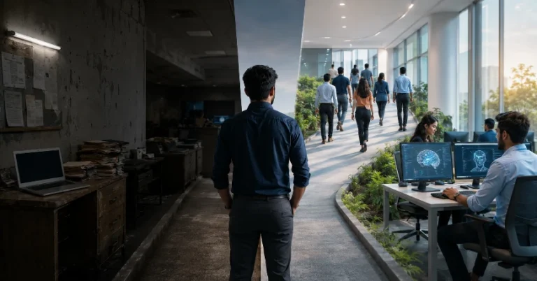 Professional facing a career skills gap caused by delaying upskilling