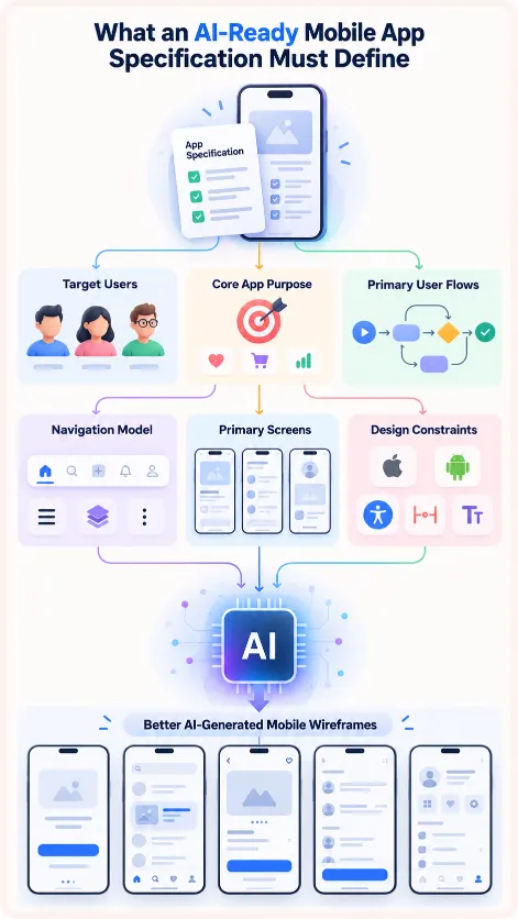 Six product decisions to define before generating a mobile app wireframe with AI